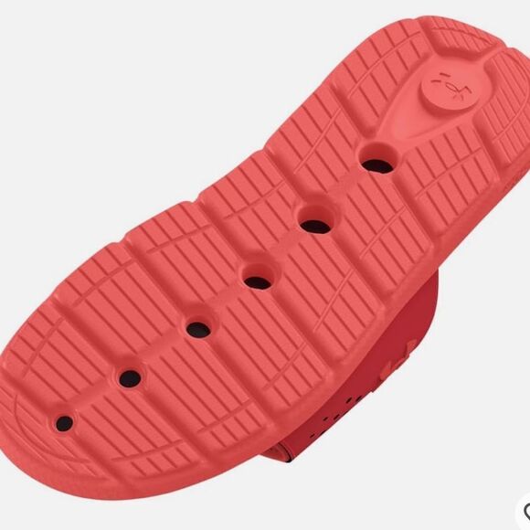 Under Armour Red Slide Sandals with Textured Footbed - Picture 5 of 6